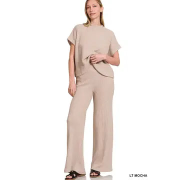 Sweater Boxy Top & Long Pant Set