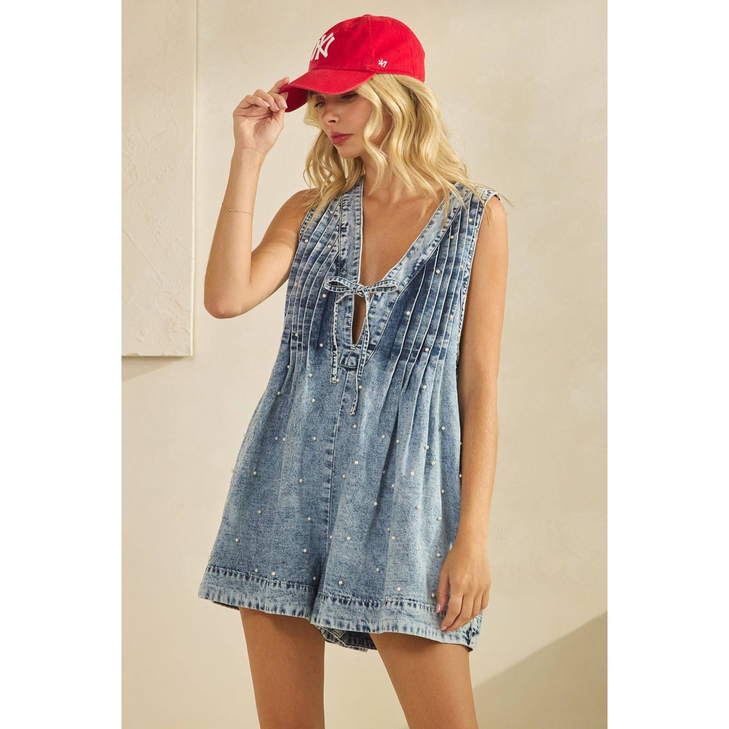 Pearl Denim Romper
