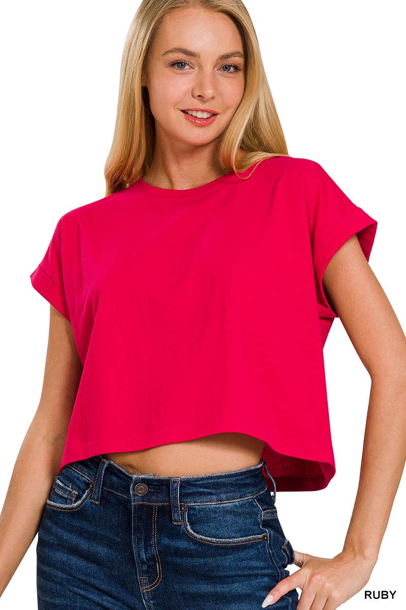 Short Sleeve Brooke Cropped Tee