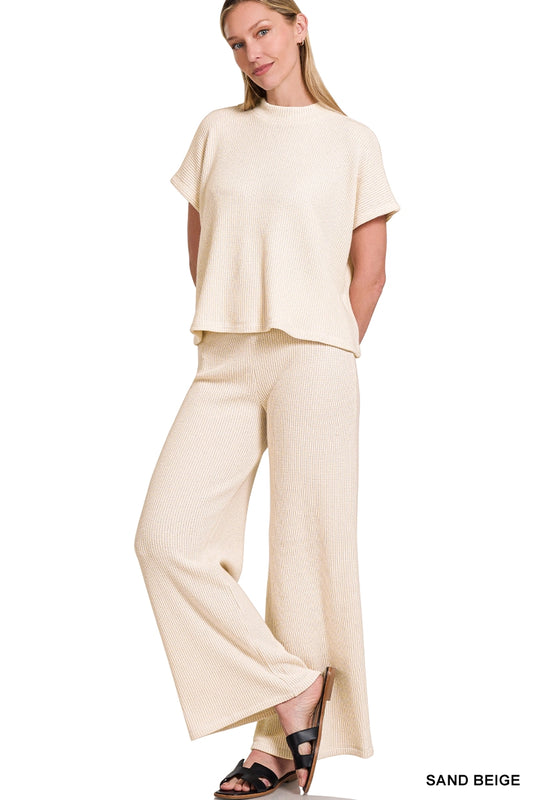Sweater Boxy Top & Long Pant Set
