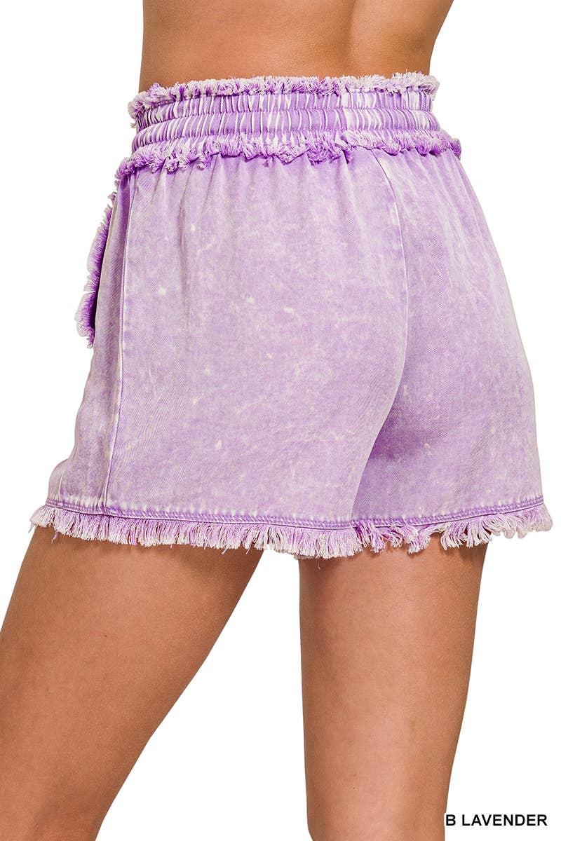 Mineral Washed Short Pants w/ Pockets