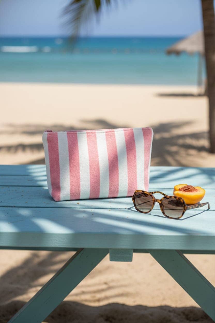 Striped Terry Pouch