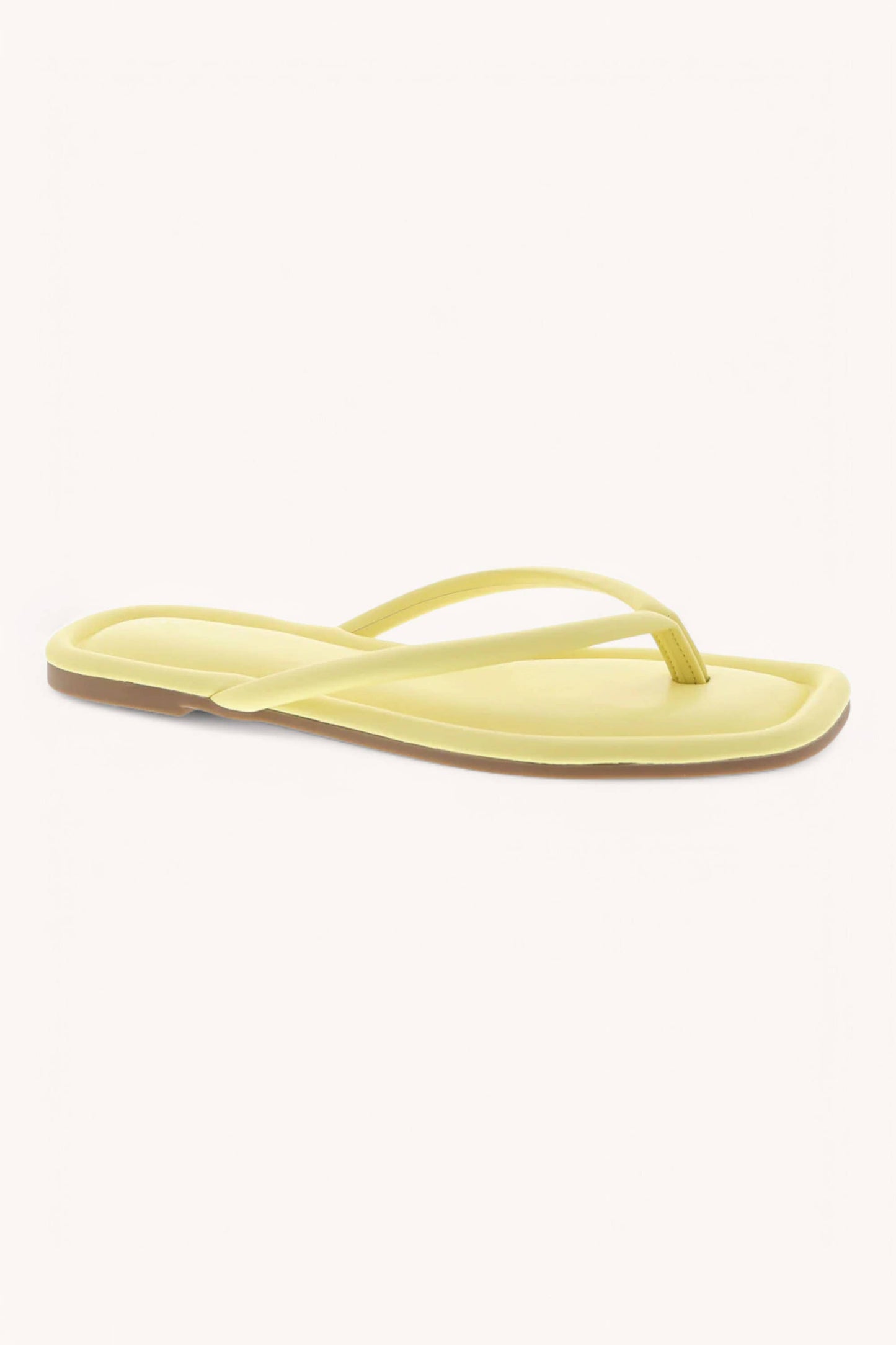 SQUARE TOE SIMPLE THONG STRAP SANDALS