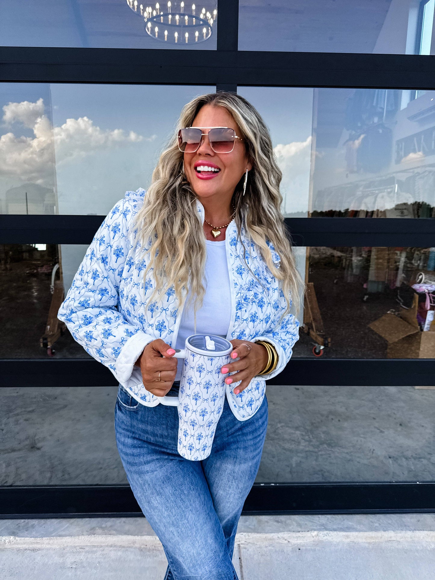 FLORAL & WESTERN STAINLESS STEEL TUMBLER