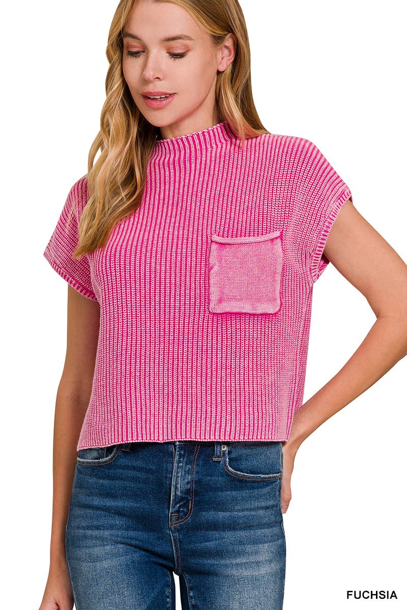 Brooke Short Sleeve Mock Neck Sweater