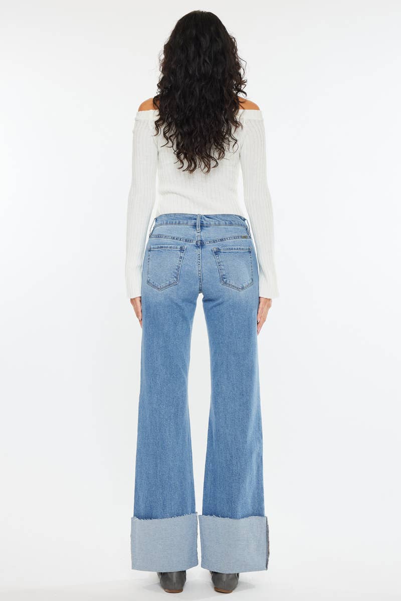 MID RISE WIDE FLARE JEANS