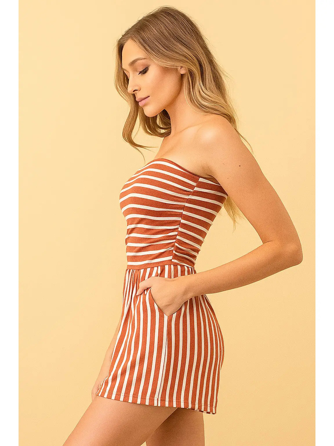 Stripe Tube Romper