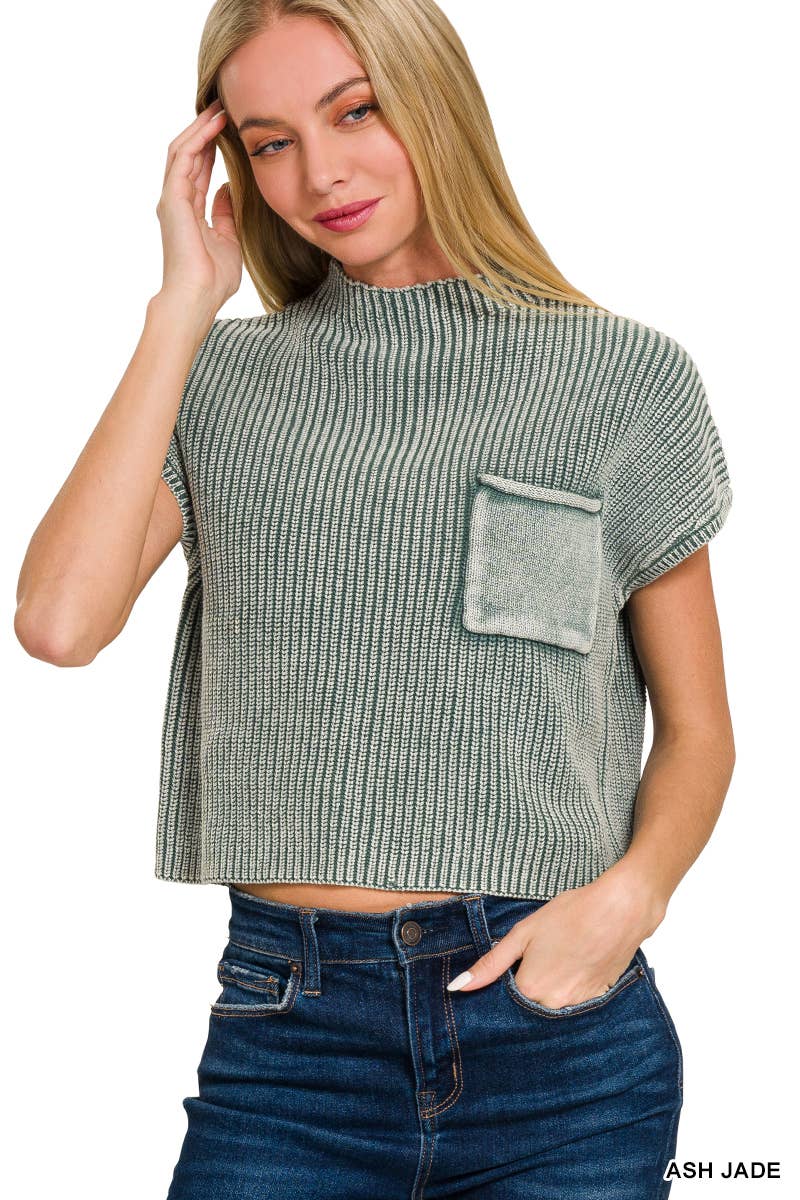 Brooke Short Sleeve Mock Neck Sweater