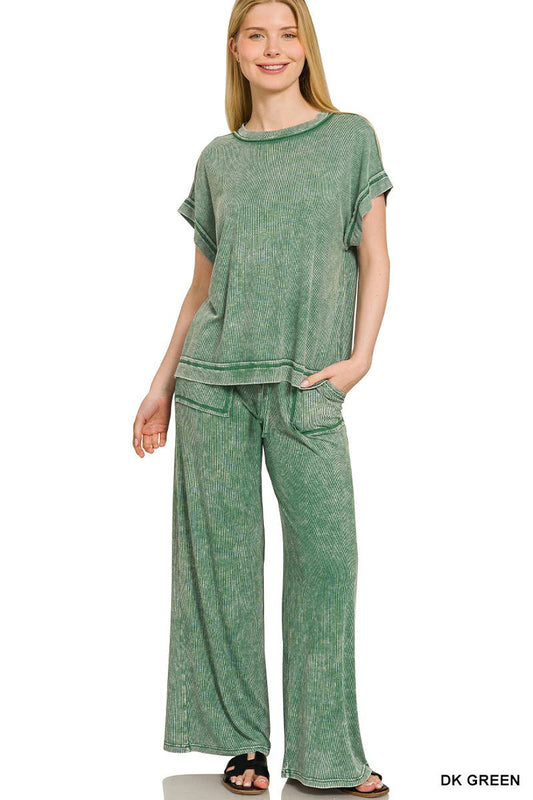 Acid Wash Top & Pants