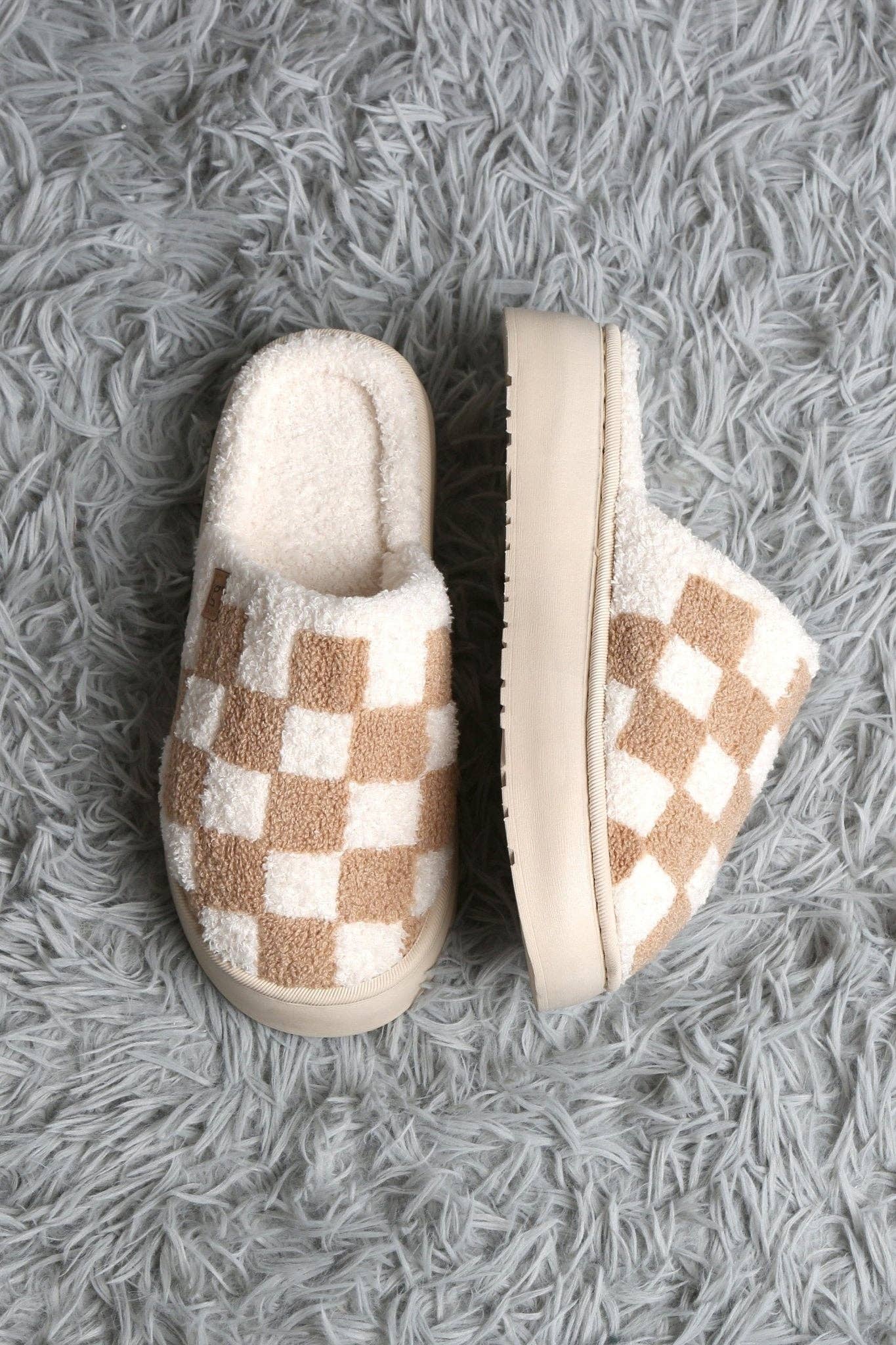 Super Lux Checker Platform Slippers