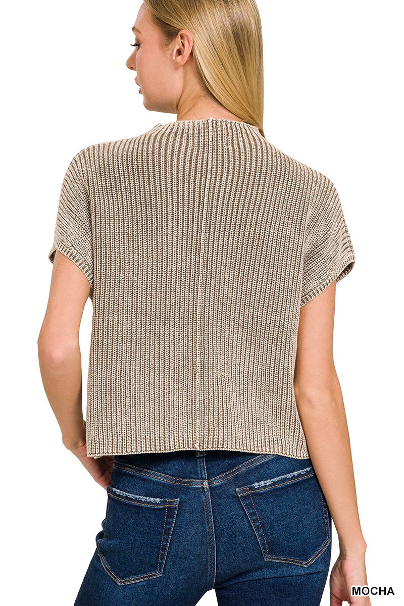Brooke Short Sleeve Mock Neck Sweater