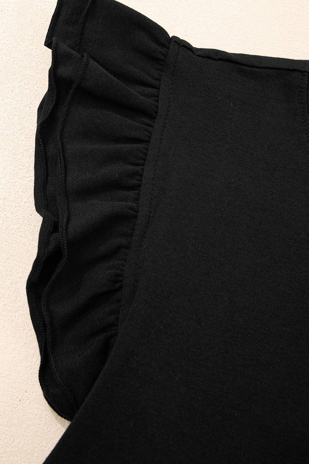 Ruffle Sleeve Crewneck Summer Top