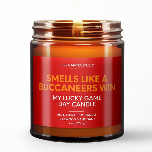 Smells Like A Buccaneers Win Candle | Buccaneers Merch