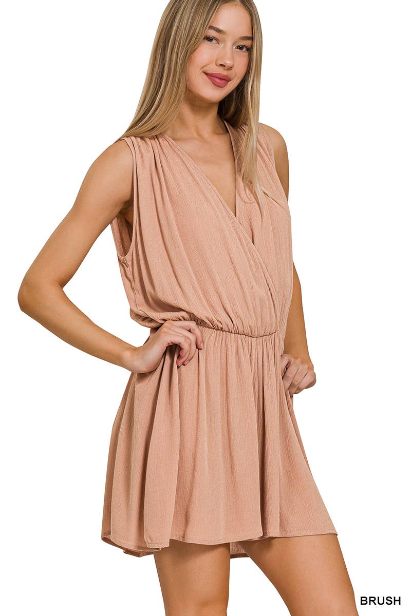 Romper With Tie Open Back