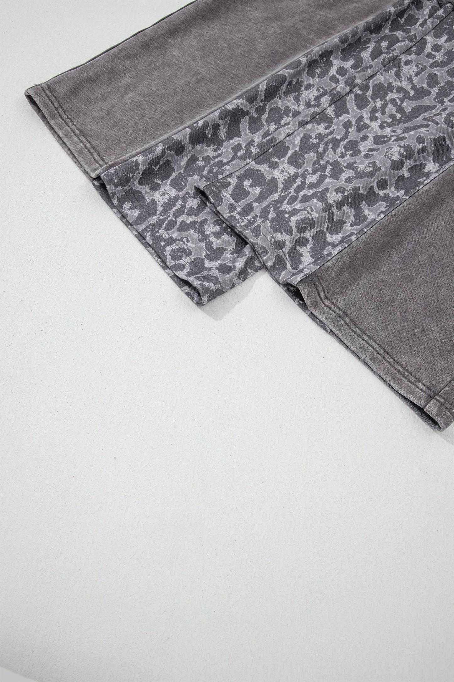 Mineral Wash Leopard Patchwork Loose Pants