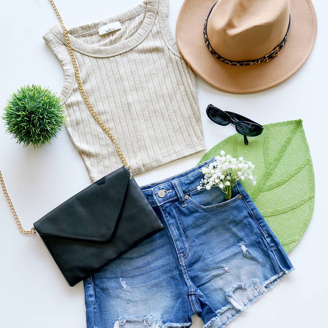 Ribbed Sleeveless Cropped Tank