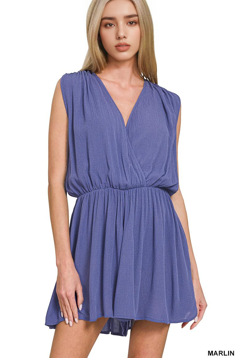 Romper With Tie Open Back
