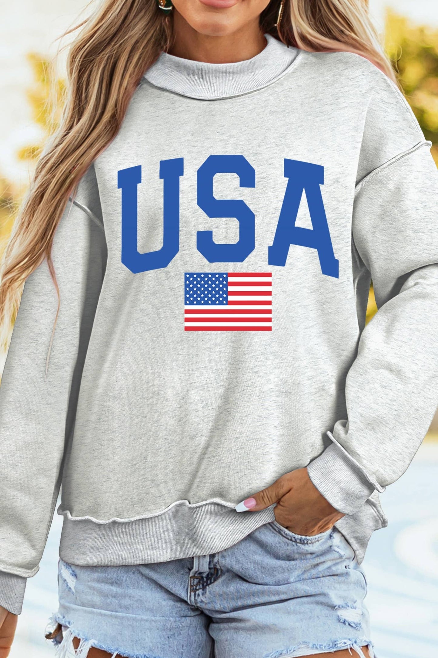 USA Mock Neck Sweater