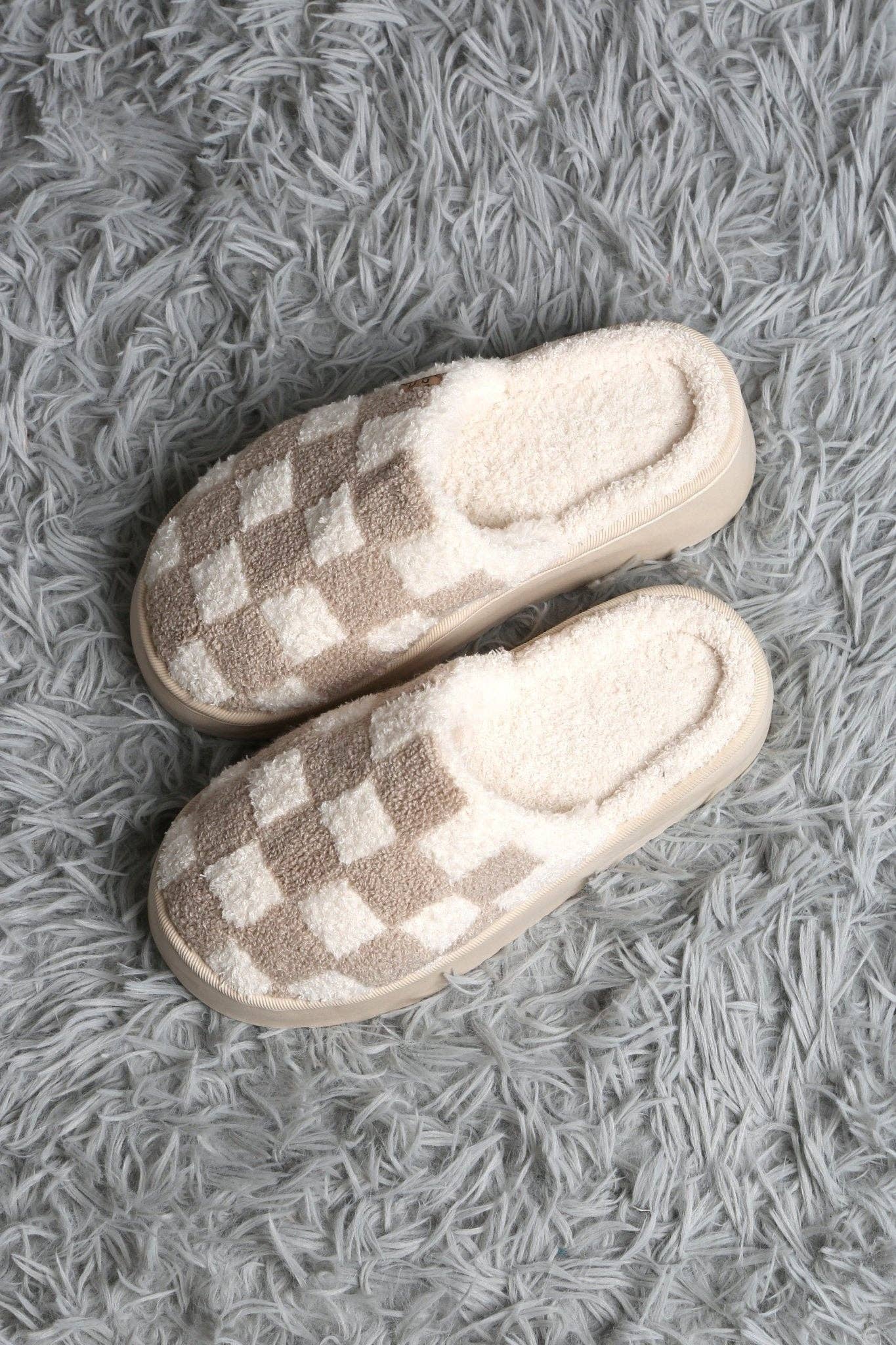 Super Lux Checker Platform Slippers