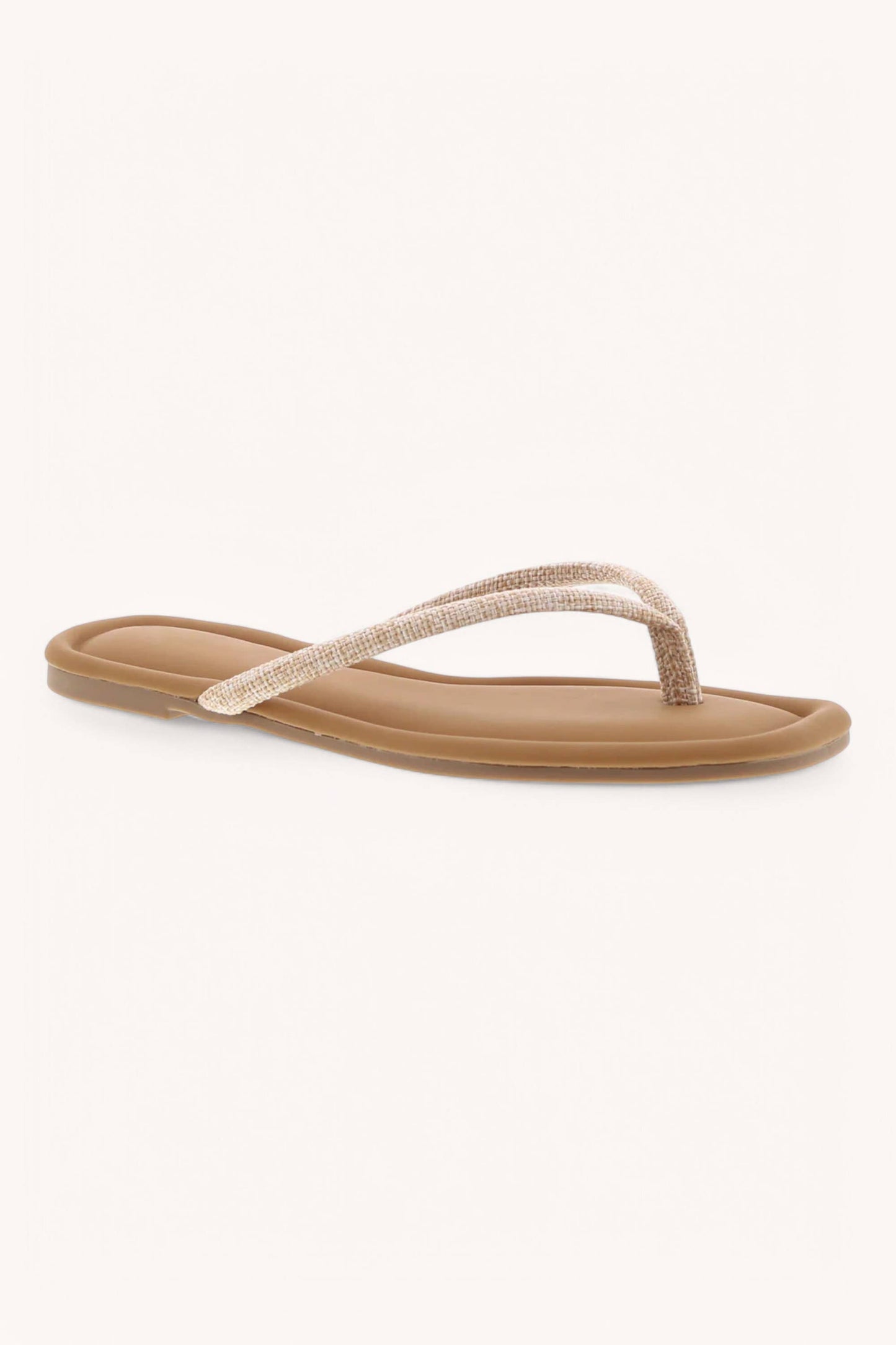 SQUARE TOE SIMPLE THONG STRAP SANDALS