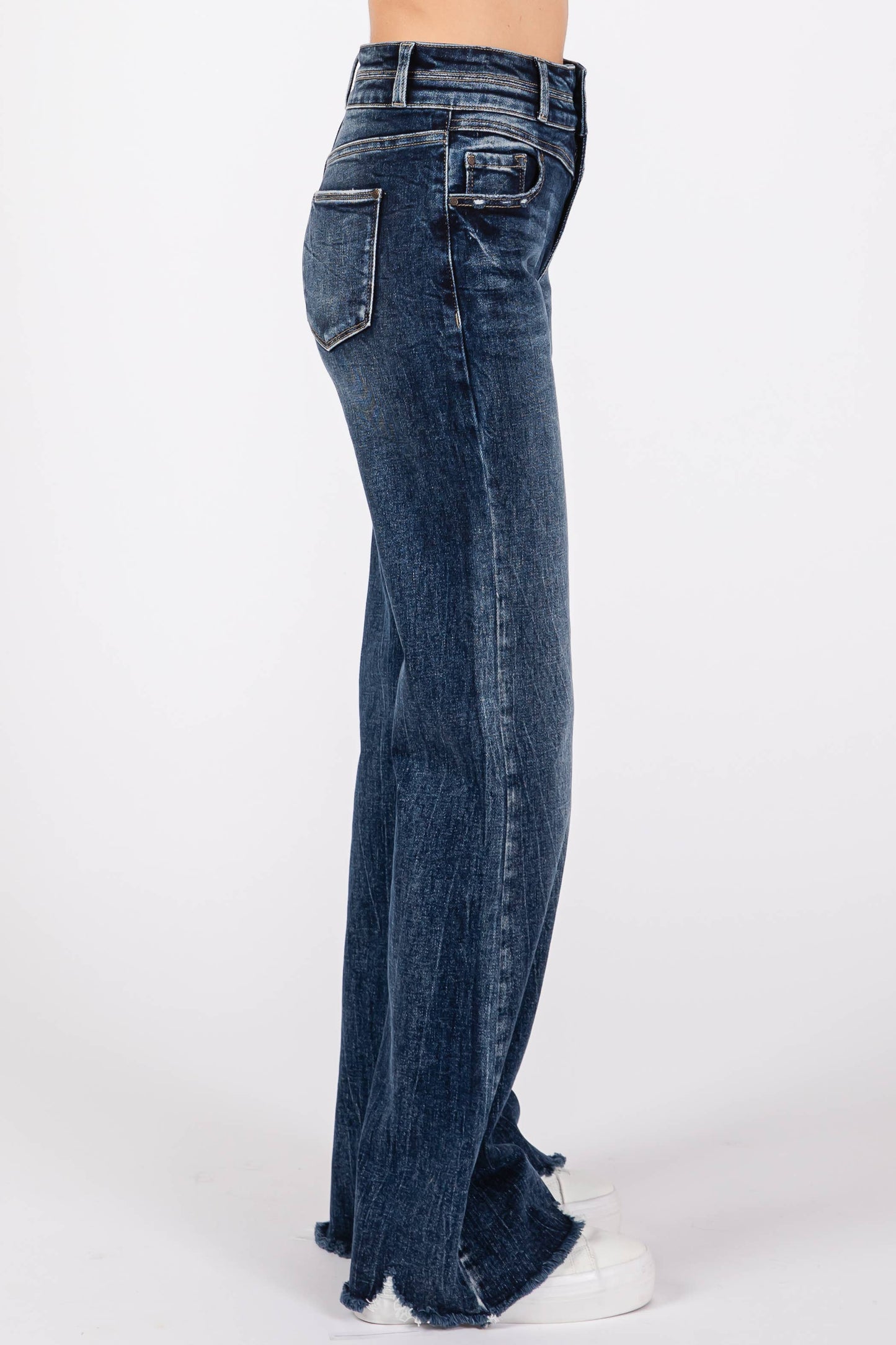 High Rise Stretch Wide Leg Brooklyn Jeans