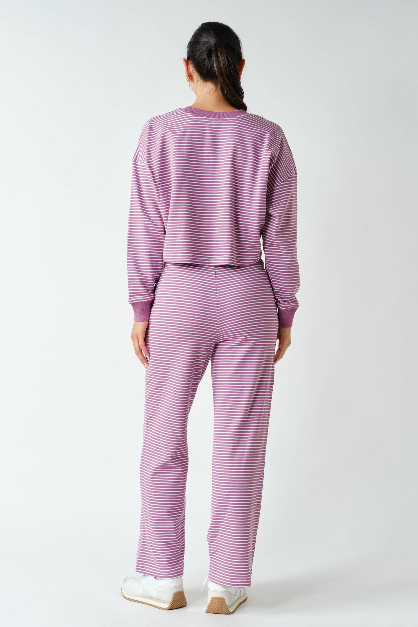 Coastal Striped Crop Top & Pant Set