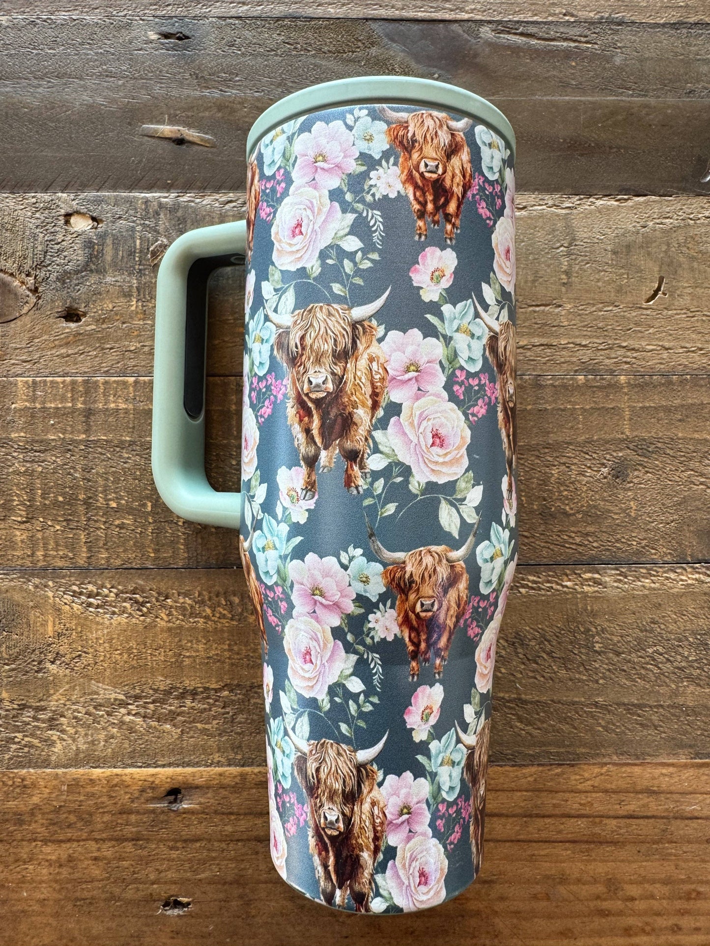 FLORAL & WESTERN STAINLESS STEEL TUMBLER