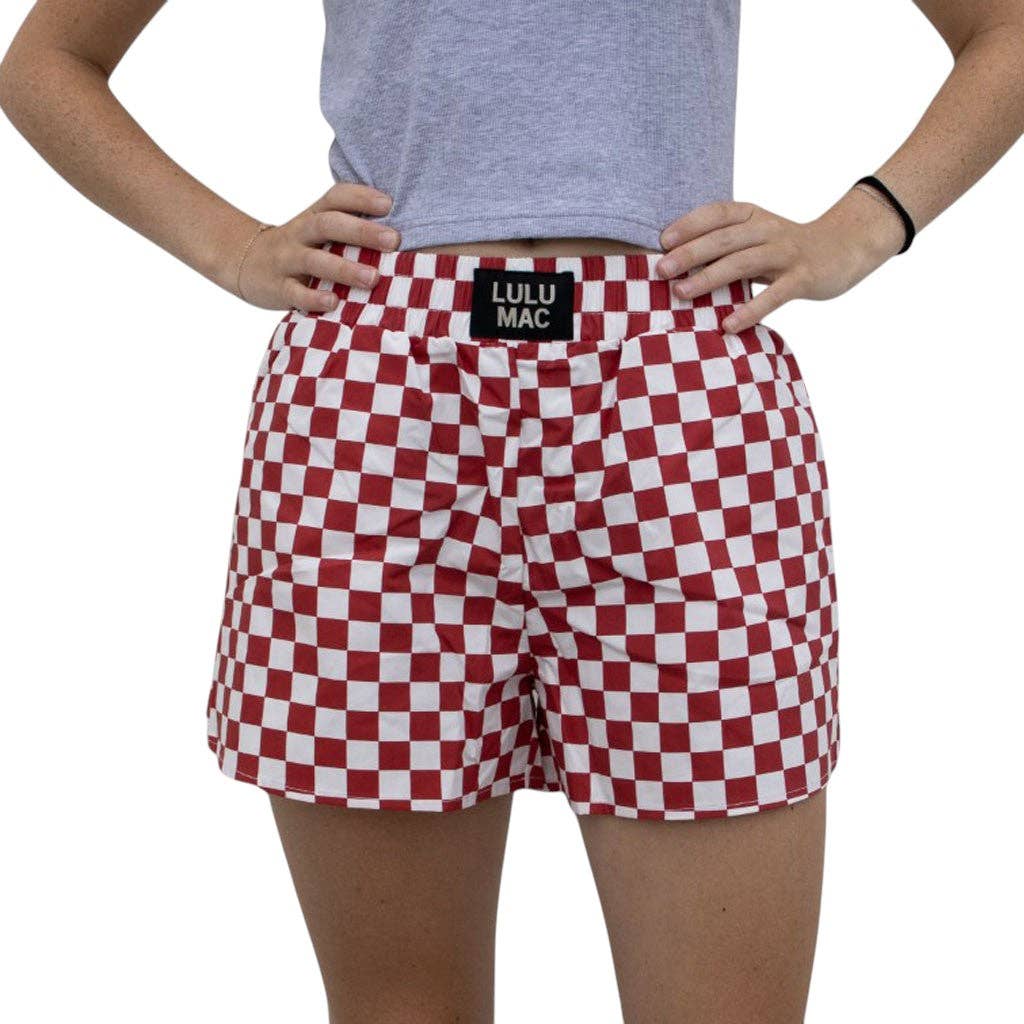 CRIMSON WHITE CHECK BOXER SHORT