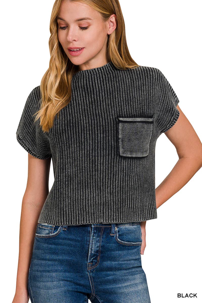 Brooke Short Sleeve Mock Neck Sweater