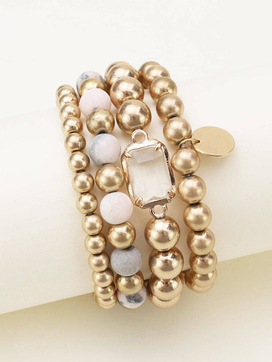 4 Piece Semi Precious Bracelet Set