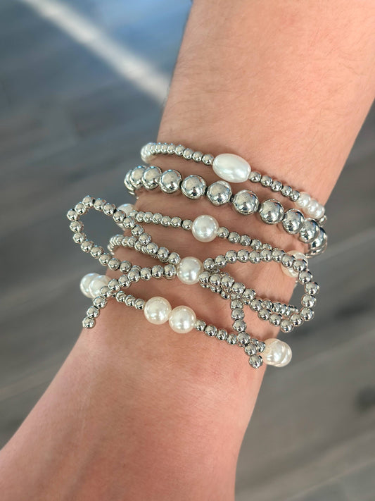 Becca Bow Bracelet Sets "Silver"