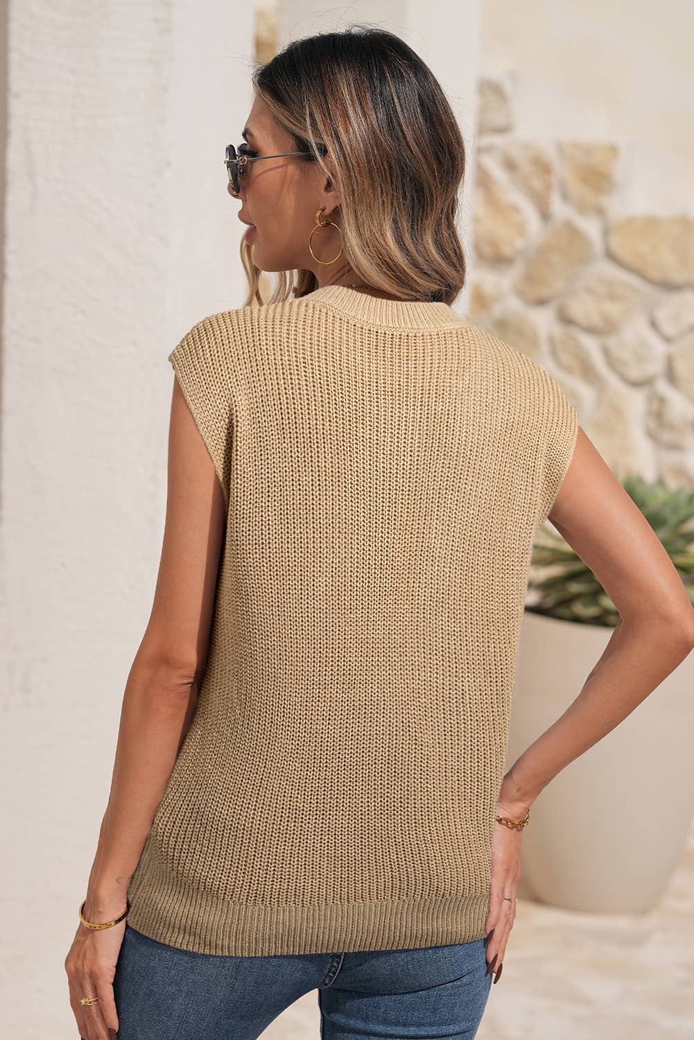 Western Spring Cowboy Embroidered Sleeveless Sweater