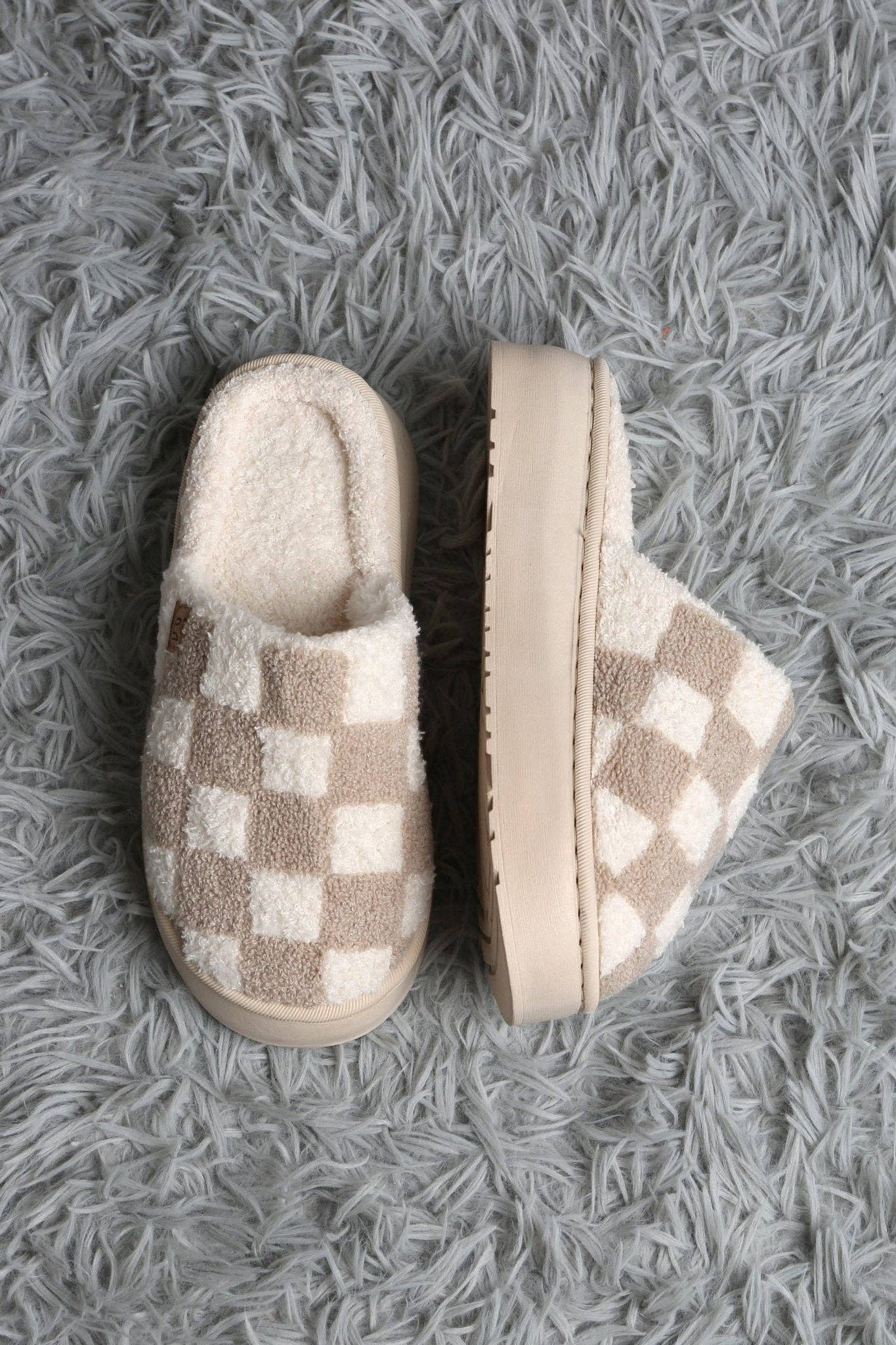 Super Lux Checker Platform Slippers