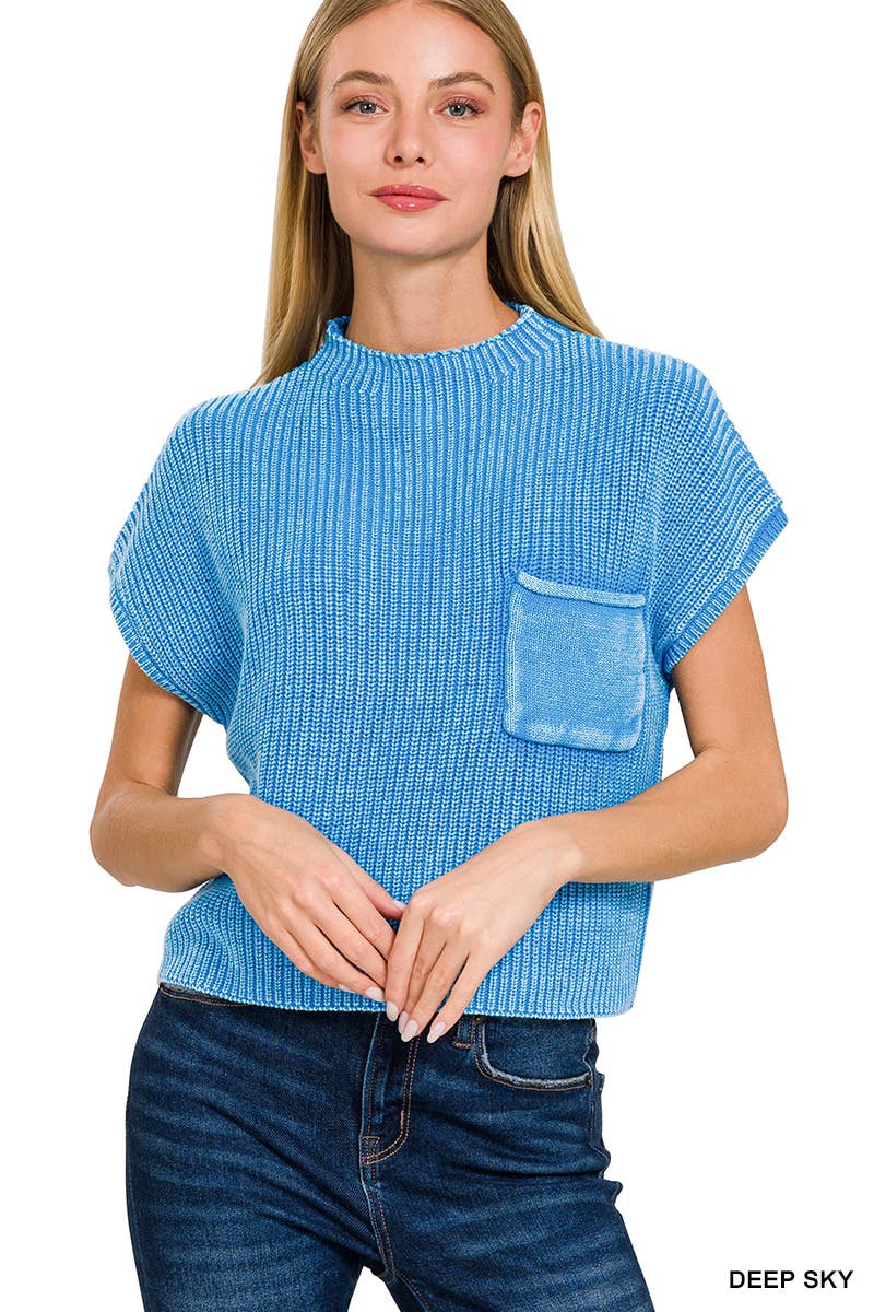 Brooke Short Sleeve Mock Neck Sweater