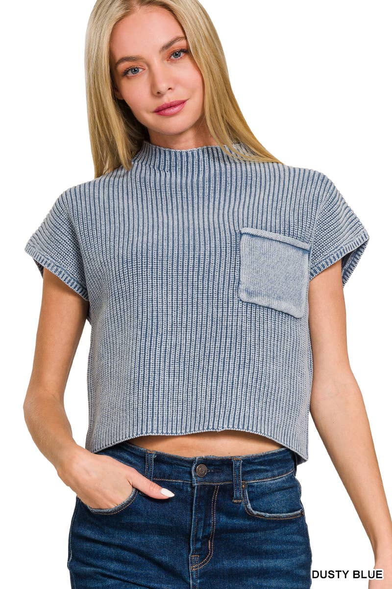 Brooke Short Sleeve Mock Neck Sweater