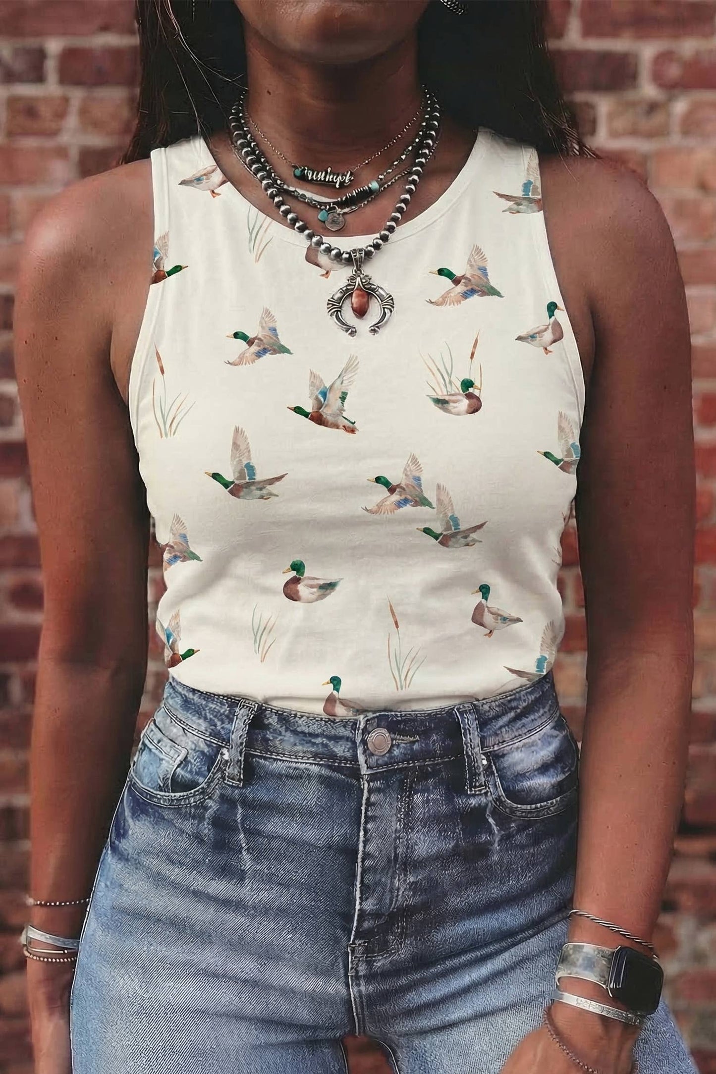 Mallard Sleeveless Round Neck Tank
