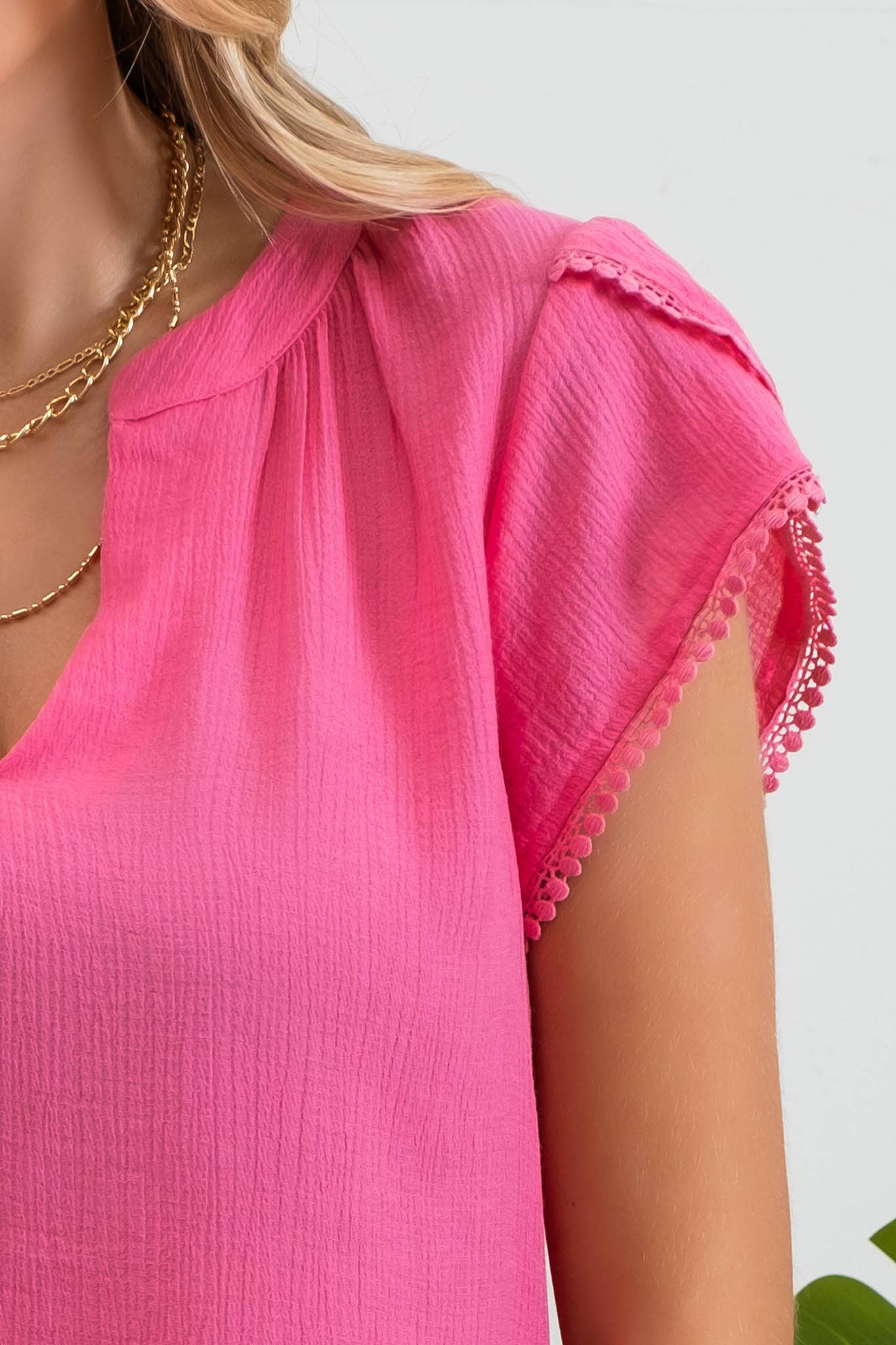 PETAL TASSEL SLEEVE BLOUSE