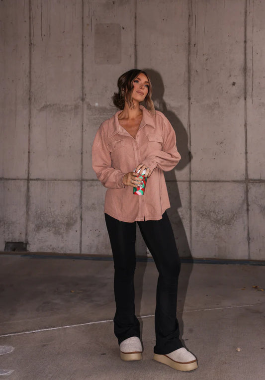 Oversized Texture Knit Shacket
