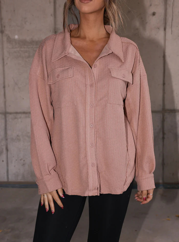 Oversized Texture Knit Shacket