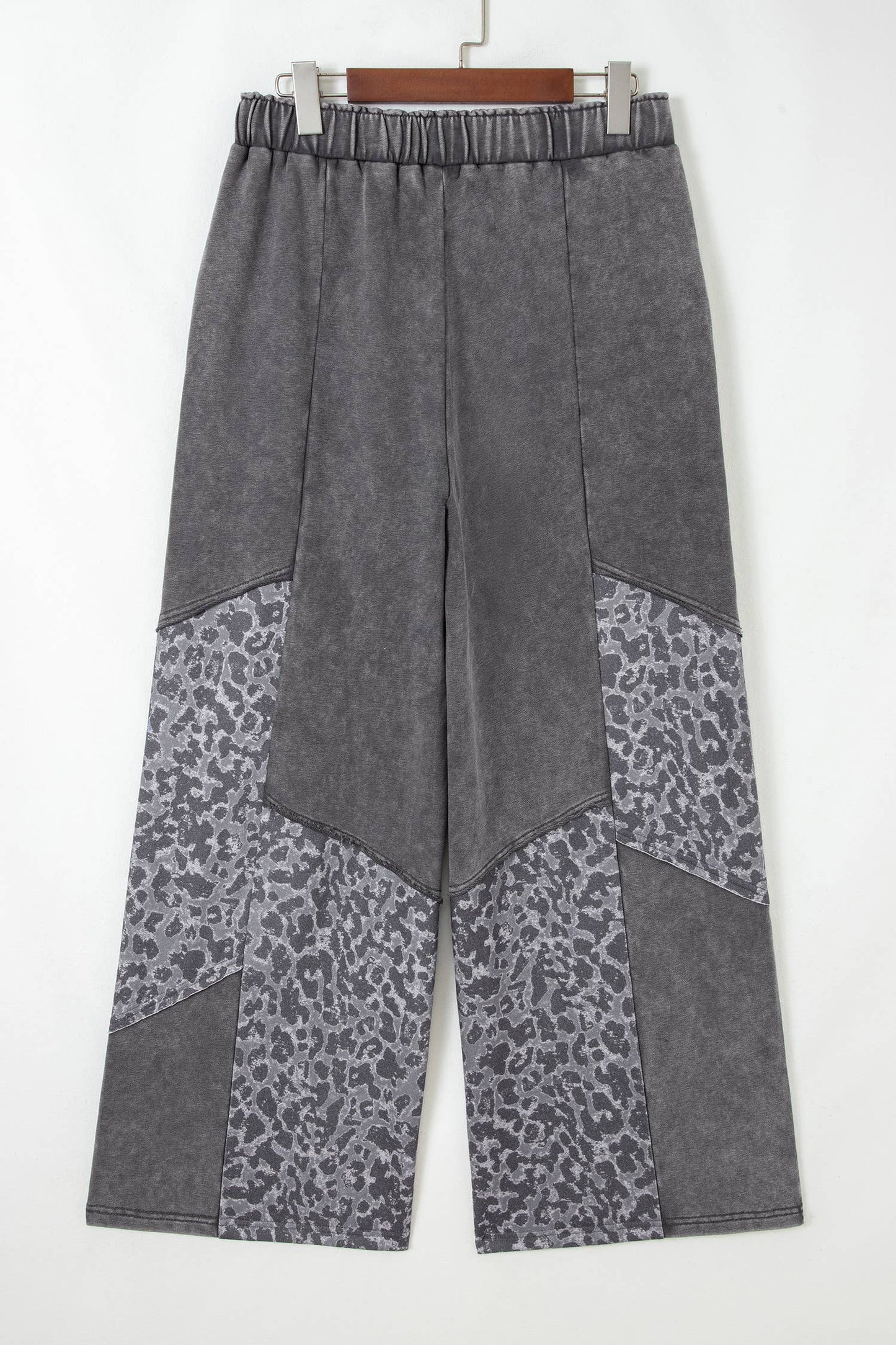 Mineral Wash Leopard Patchwork Loose Pants