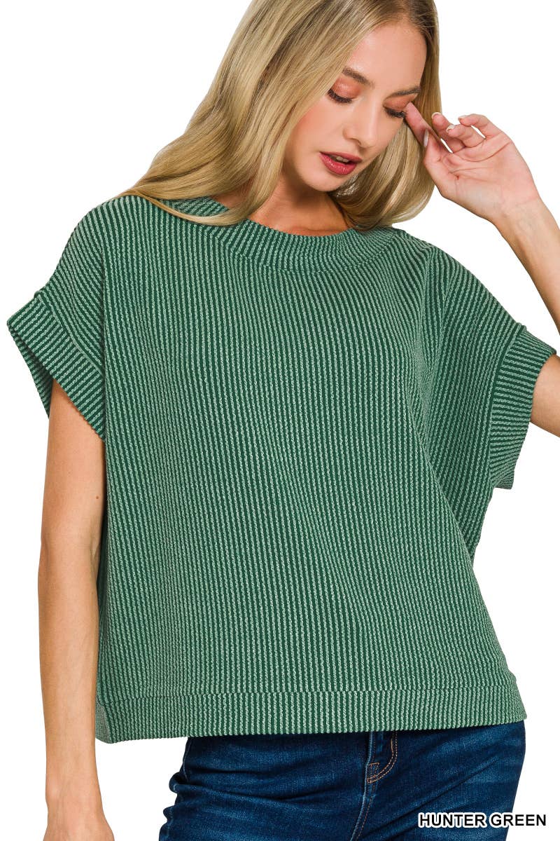 Corded Rib Knit Top
