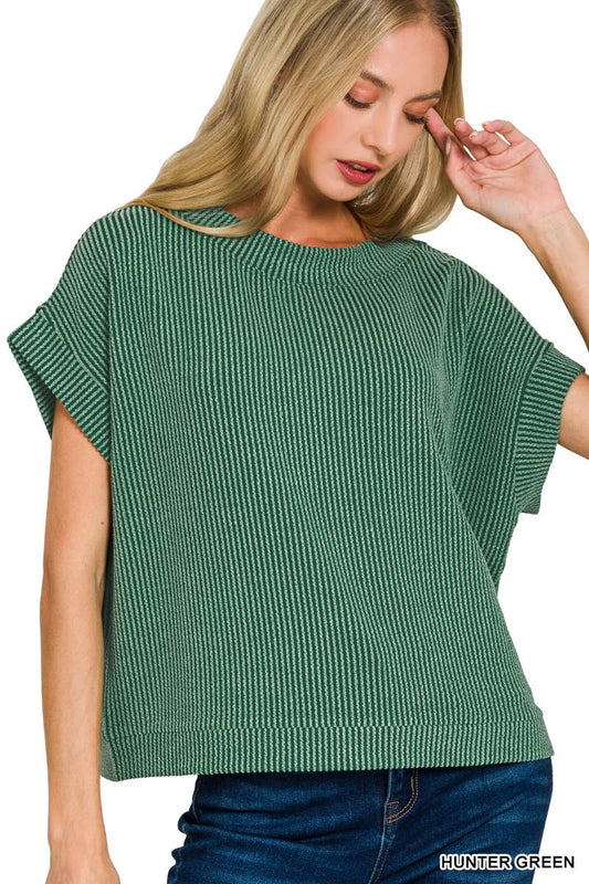 Corded Rib Knit Top