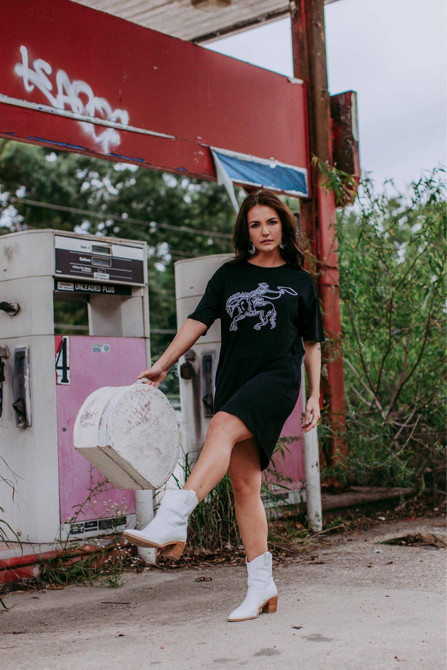 Cowboy Sequin Embellished Tee Dress