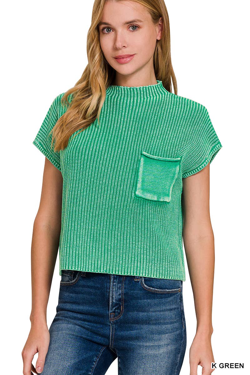Brooke Short Sleeve Mock Neck Sweater