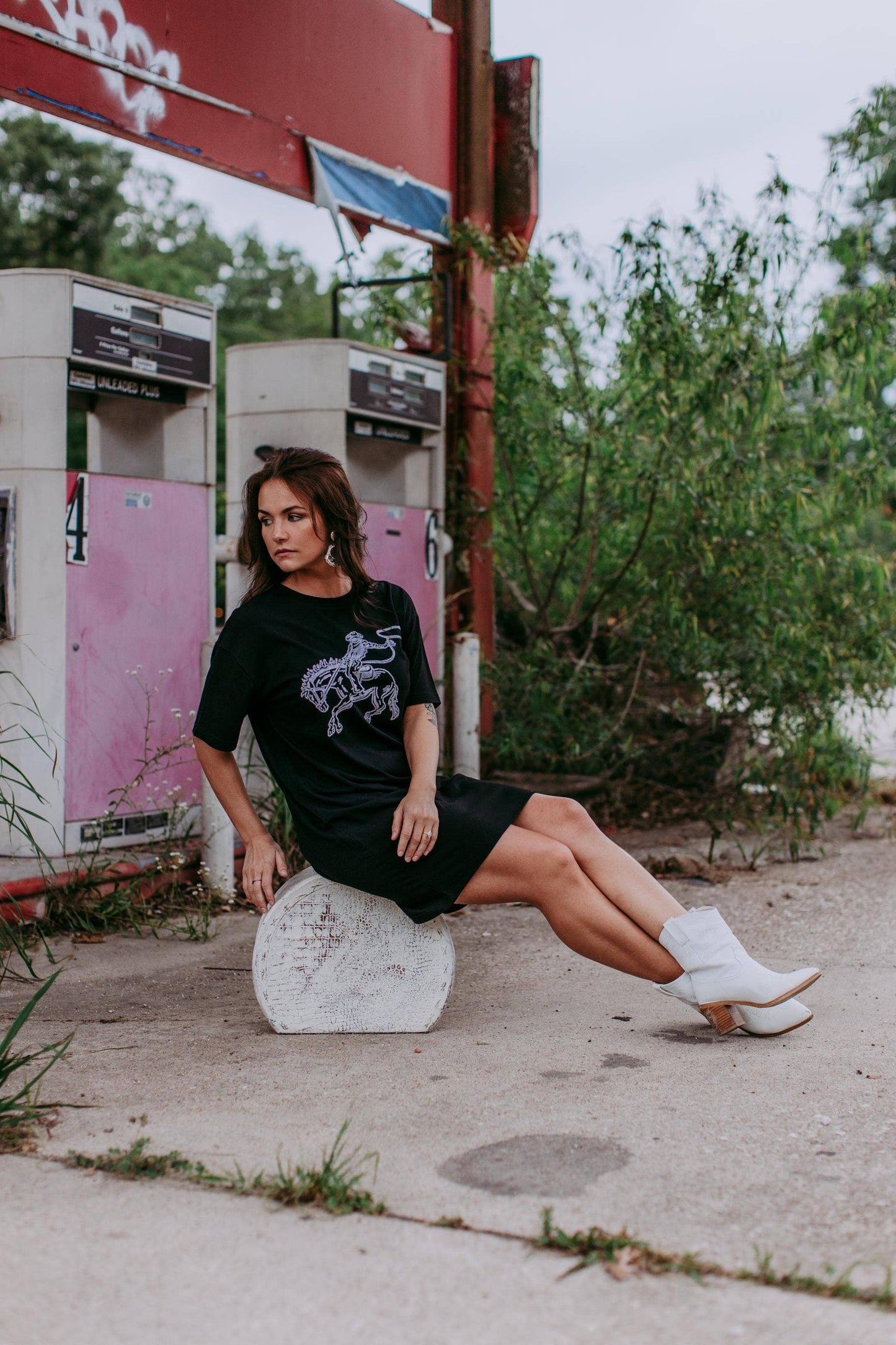 Cowboy Sequin Embellished Tee Dress