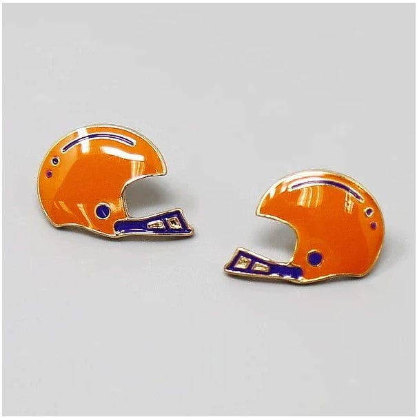 KE1001 Football Helmet Gameday Post Earrings: Red White